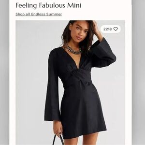 Free People Feeling Fabulous Mini Black Dress